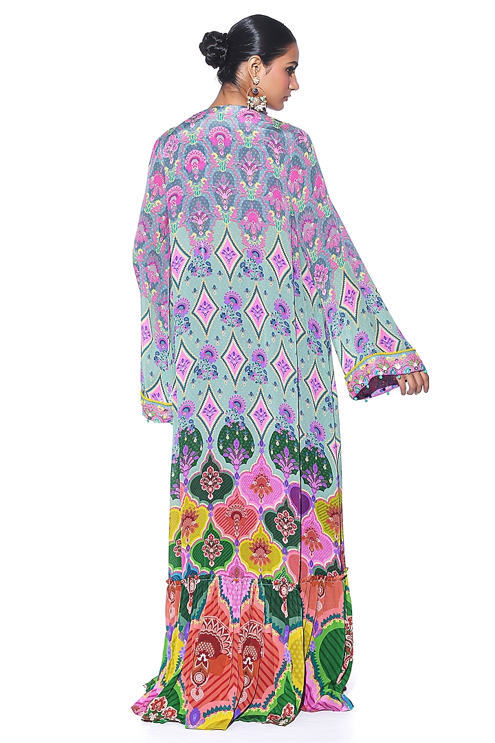 Purple Crepe Tiered Wedding Sharara Set by SIDDHARTHA BANSAL at Pernia's Pop Up Shop