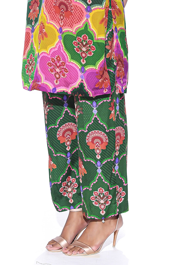 Multi-Colored Organza Satin Paisley Kurta Set by SIDDHARTHA BANSAL at Pernia's Pop Up Shop