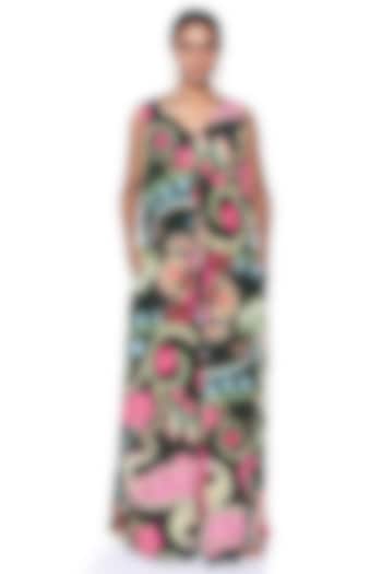 Emerald Pure Crepe Paisley Wide-Legged Jumpsuit by SIDDHARTHA BANSAL at Pernia's Pop Up Shop