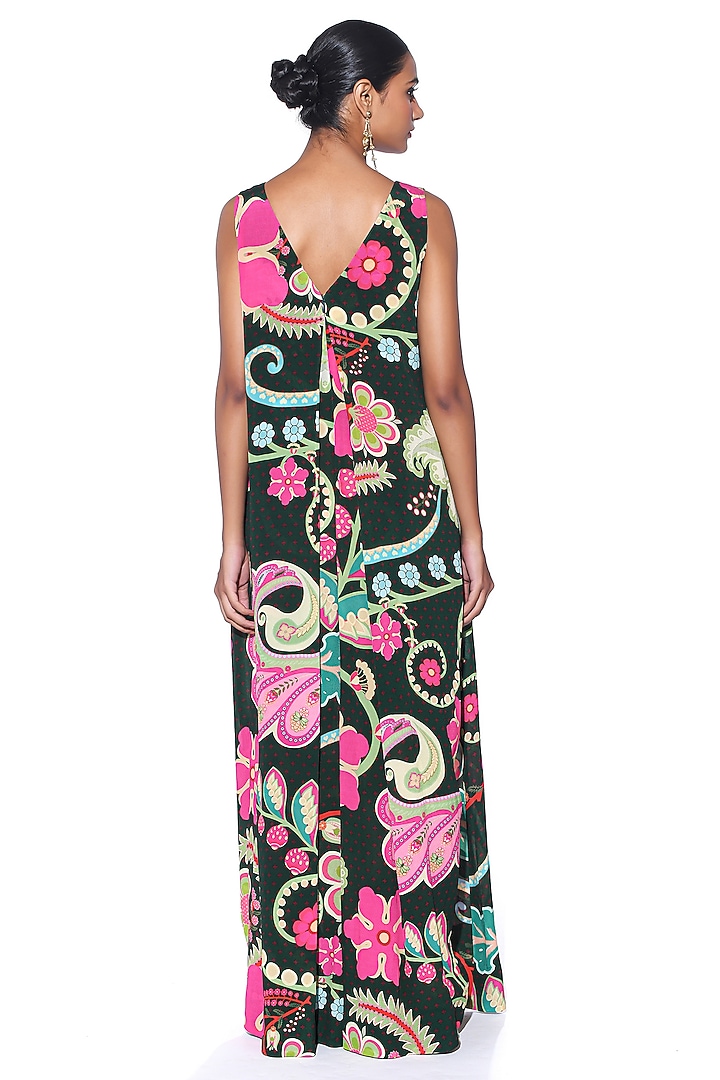 Emerald Pure Crepe Paisley Wide-Legged Jumpsuit by SIDDHARTHA BANSAL at Pernia's Pop Up Shop