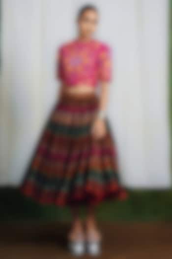Multi-Colored Silk Skirt Set by SIDDHARTHA BANSAL at Pernia's Pop Up Shop