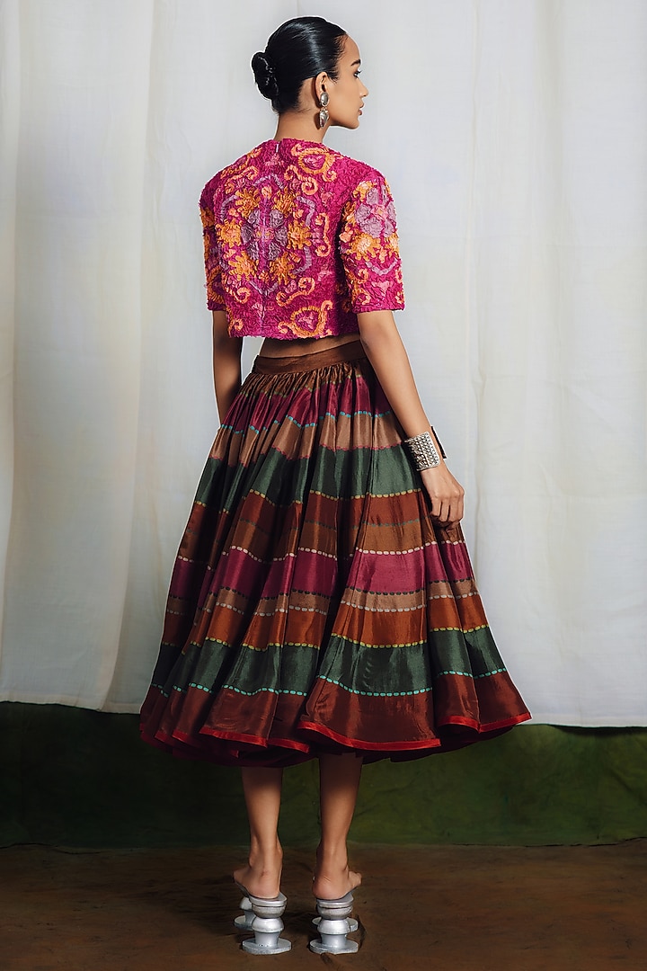 Multi-Colored Silk Skirt Set by SIDDHARTHA BANSAL at Pernia's Pop Up Shop