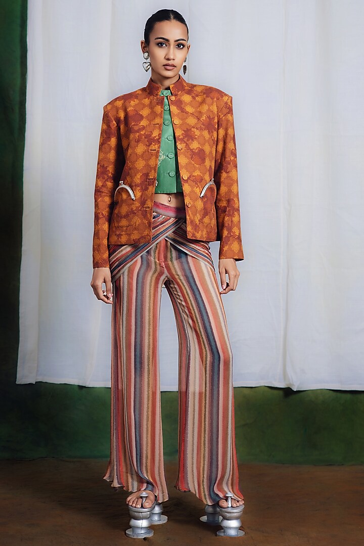 Brown Linen Bandhgala Jacket by SIDDHARTHA BANSAL at Pernia's Pop Up Shop
