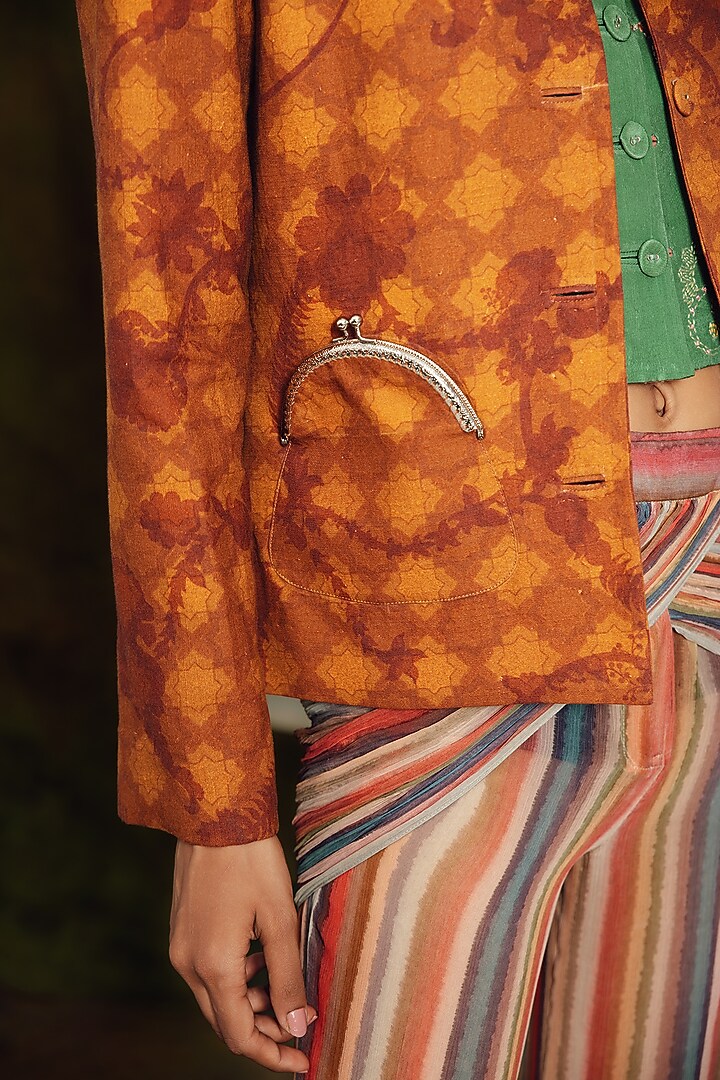 Brown Linen Bandhgala Jacket by SIDDHARTHA BANSAL at Pernia's Pop Up Shop