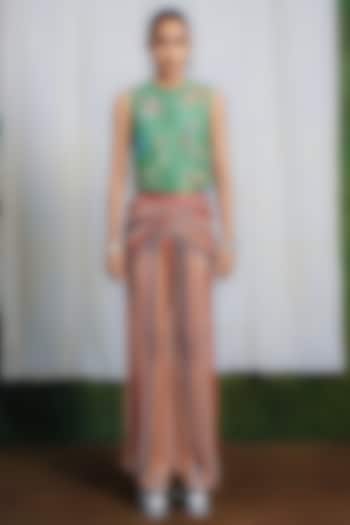 Green Silk Thread Work Jacket Set by SIDDHARTHA BANSAL at Pernia's Pop Up Shop