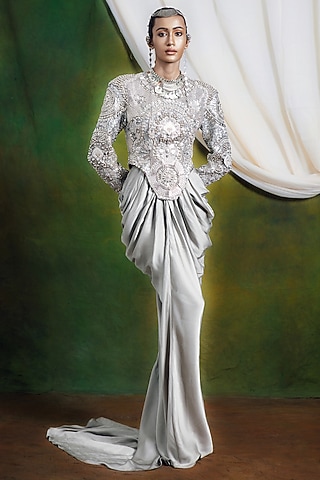 knee length dresses for ladies Liquid Pewter Long Sleeveless Sculpt Dress M main image 1