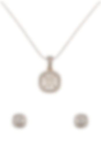 Gold Finish Zircons Pendant Set In Sterling Silver by Sica Jewellery at Pernia's Pop Up Shop