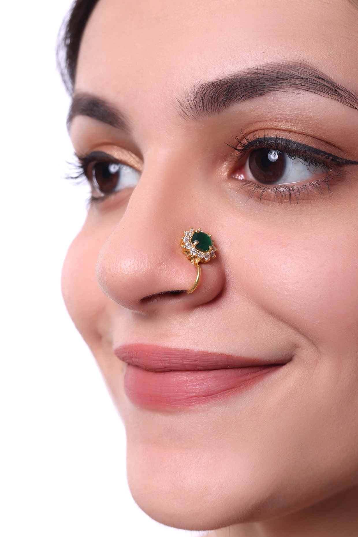 Beads Nose Ring - Buy Certified Gold & Diamond Nose Pins Online |  KuberBox.com - KuberBox.com