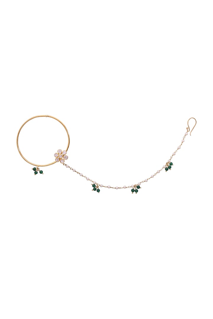 White Finish Zircon Nose Ring In Sterling Silver by Sica Jewellery at Pernia's Pop Up Shop