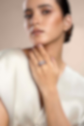 Rose Gold Plated Zircon Ring In Sterling Silver by Sica Jewellery at Pernia's Pop Up Shop