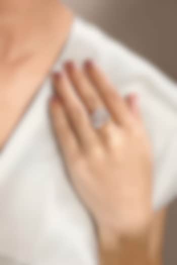 Gold Plated Zircon Ring In Sterling Silver by Sica Jewellery at Pernia's Pop Up Shop