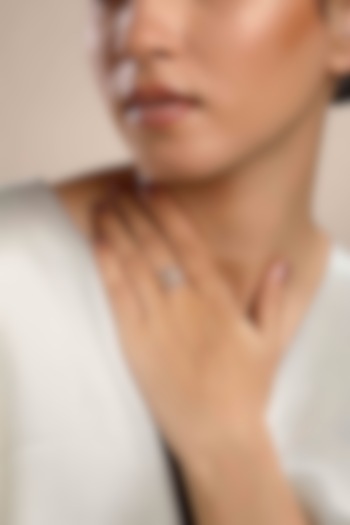 Gold Plated Zircon Ring In Sterling Silver by Sica Jewellery at Pernia's Pop Up Shop