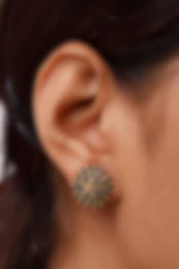 Gold Plated Beaded Stud Earrings In Sterling Silver by Sica Jewellery at Pernia's Pop Up Shop