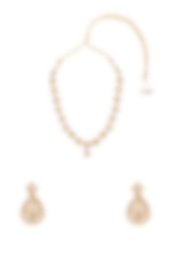 Gold Plated Moissanite Polki Necklace Set In Sterling Silver by Sica Jewellery at Pernia's Pop Up Shop