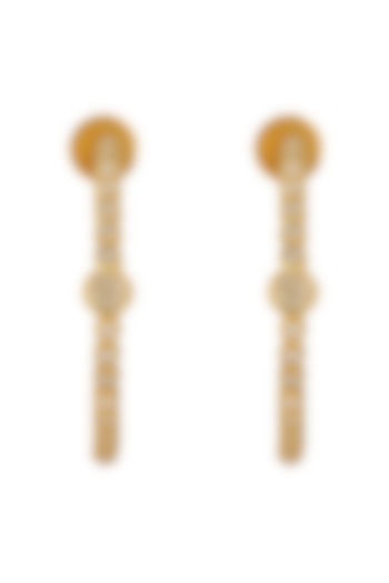 Gold Plated Moissanite Polki Hoop Earrings In Sterling Silver by Sica Jewellery at Pernia's Pop Up Shop