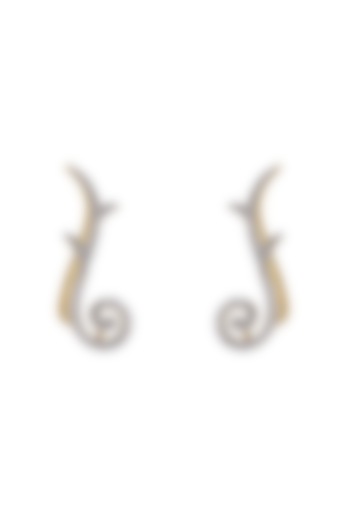 Rose Gold Rhodium Plated Zircon Stud Earrings In Sterling Silver by Sica Jewellery at Pernia's Pop Up Shop