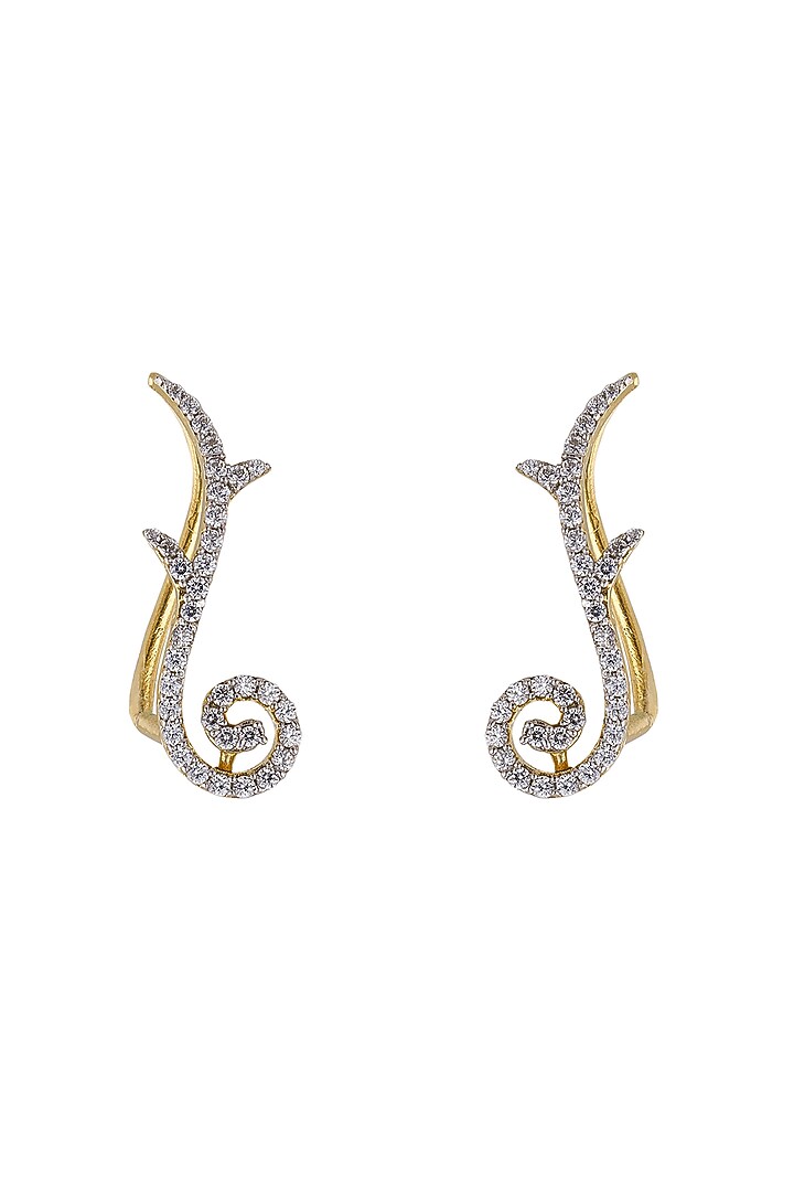 Rose Gold Rhodium Plated Zircon Stud Earrings In Sterling Silver by Sica Jewellery at Pernia's Pop Up Shop