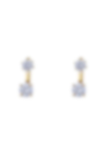 Gold Rhodium Plated Zircon Stud Earrings In Sterling Silver by Sica Jewellery at Pernia's Pop Up Shop