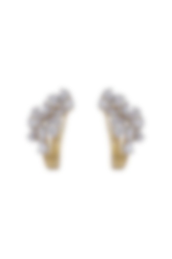 Gold Rhodium Plated Zircon Stud Earrings In Sterling Silver by Sica Jewellery at Pernia's Pop Up Shop