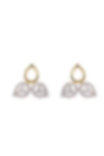 Gold Rhodium Plated Zircon Stud Earrings In Sterling Silver by Sica Jewellery at Pernia's Pop Up Shop