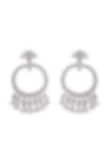 White Finish Zirconia Earrings In Sterling Silver by Sica Jewellery at Pernia's Pop Up Shop