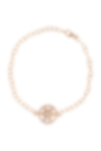 Gold Finish Moissanite Polki Bracelet In Sterling Silver by Sica Jewellery at Pernia's Pop Up Shop