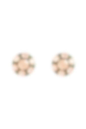 Gold Finish Moissanite Polki Stud Earrings In Sterling Silver by Sica Jewellery at Pernia's Pop Up Shop