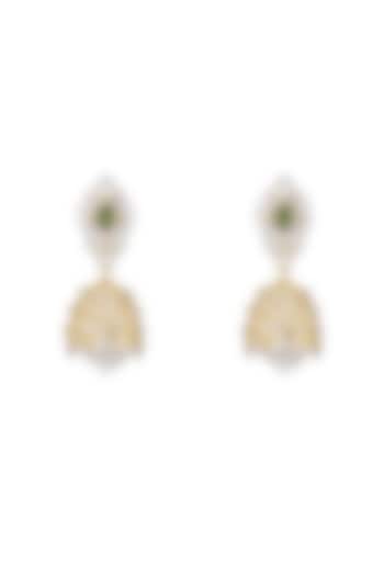 Gold Rhodium Plated Zircon Dangler Earrings In Sterling Silver by Sica Jewellery at Pernia's Pop Up Shop