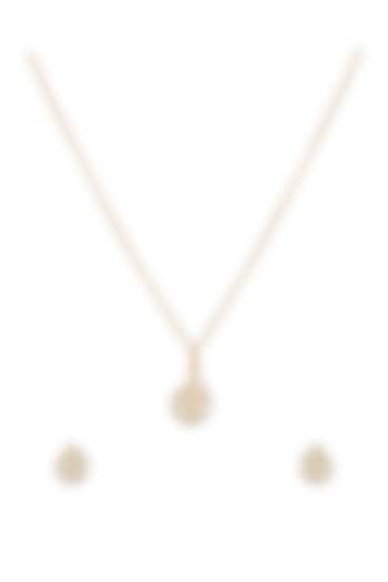 Gold Rhodium Plated Zircon Pendant Chain Necklace Set In Sterling Silver by Sica Jewellery at Pernia's Pop Up Shop