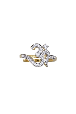 Gold Rhodium Plated Zircon Ring In Sterling Silver by Sica Jewellery
