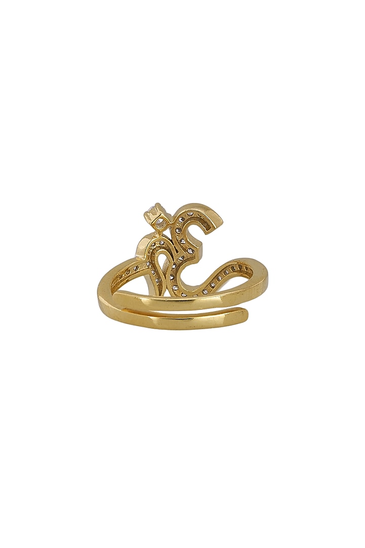 Gold Rhodium Plated Zircon Ring In Sterling Silver by Sica Jewellery at Pernia's Pop Up Shop