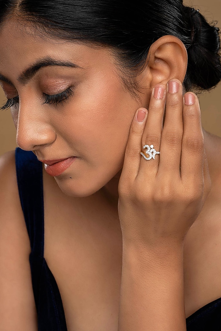 Gold Rhodium Plated Zircon Ring In Sterling Silver by Sica Jewellery at Pernia's Pop Up Shop