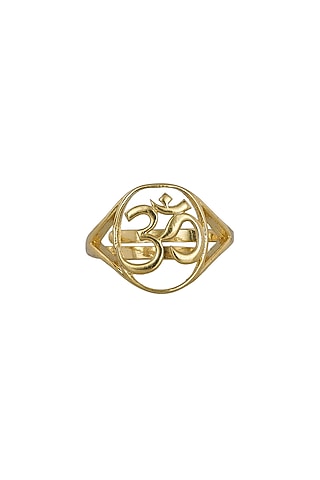 Gold Rhodium Plated Ring In Sterling Silver by Sica Jewellery