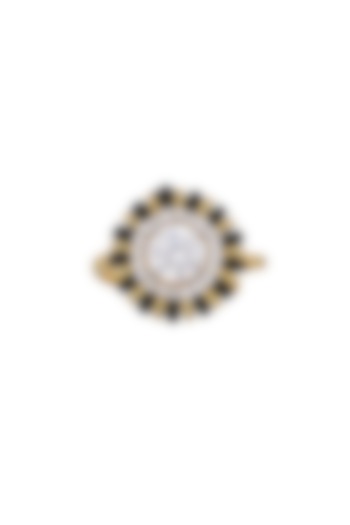 Gold Rhodium Plated Zircon Ring In Sterling Silver by Sica Jewellery at Pernia's Pop Up Shop