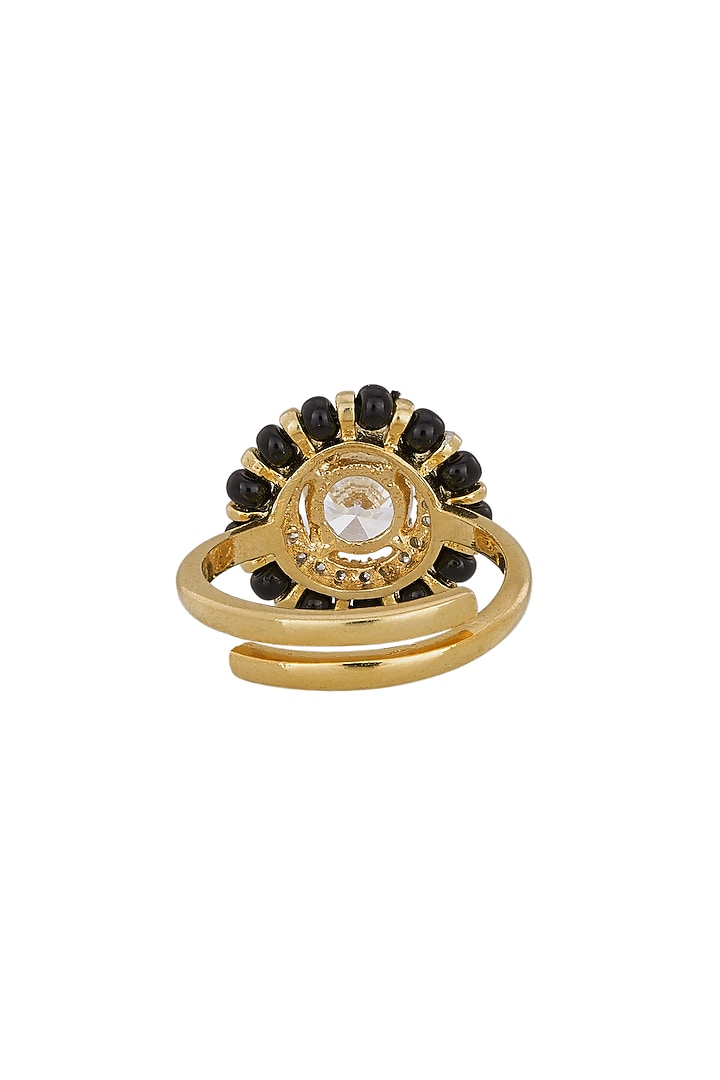 Gold Rhodium Plated Zircon Ring In Sterling Silver by Sica Jewellery at Pernia's Pop Up Shop