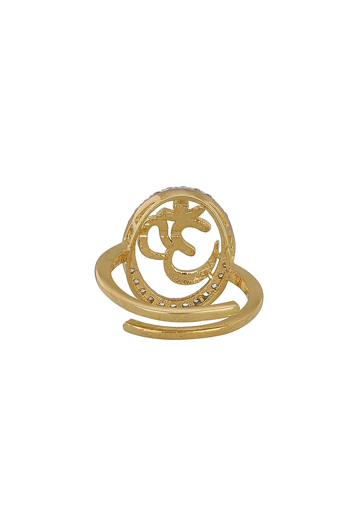 Gold Rhodium Plated Zircon Ring In Sterling Silver by Sica Jewellery at Pernia's Pop Up Shop
