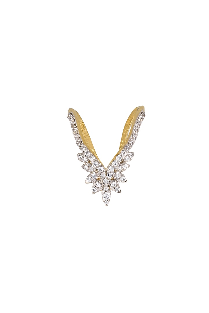 Gold Rhodium Plated Zircon Ring In Sterling Silver by Sica Jewellery at Pernia's Pop Up Shop