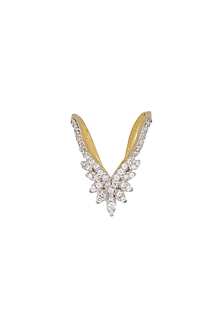 Gold Rhodium Plated Zircon Ring In Sterling Silver by Sica Jewellery