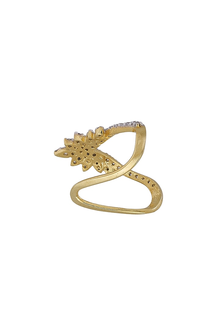 Gold Rhodium Plated Zircon Ring In Sterling Silver by Sica Jewellery at Pernia's Pop Up Shop