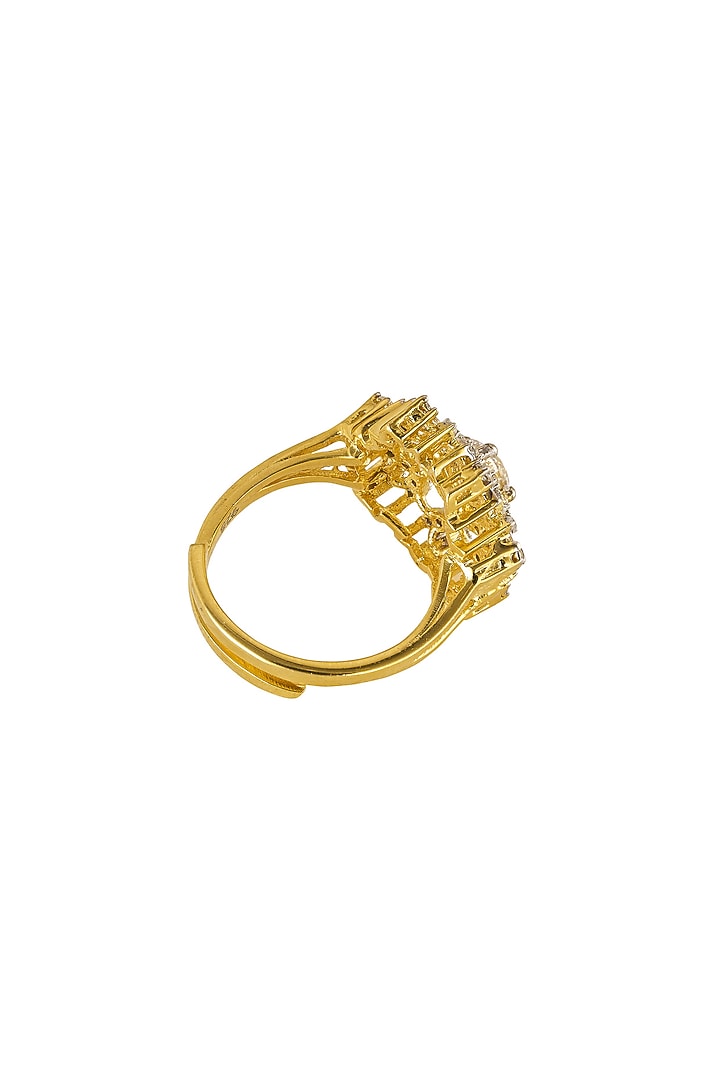 Gold Rhodium Plated Zircon Ring In Sterling Silver by Sica Jewellery at Pernia's Pop Up Shop
