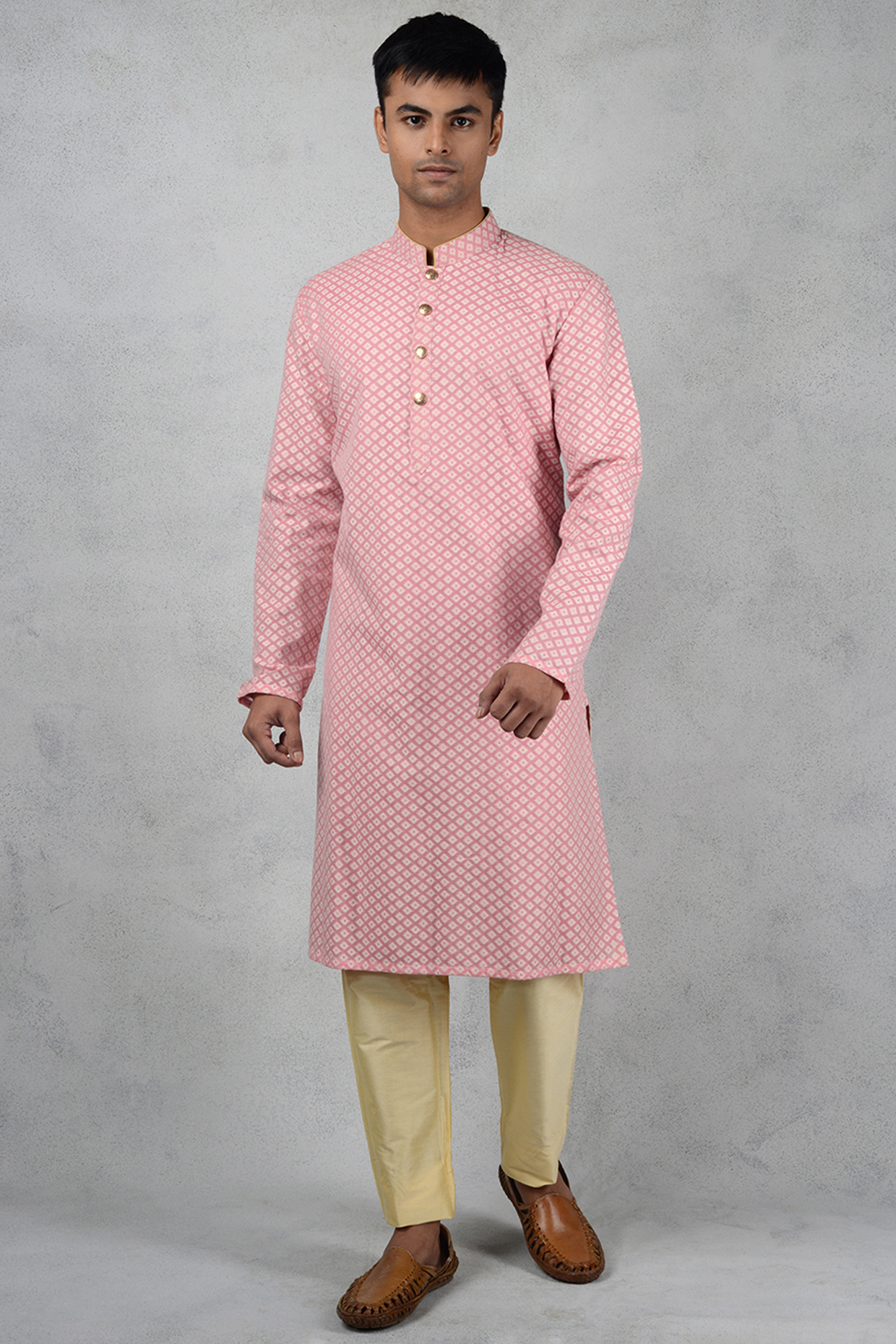 Pink Silk Kurta Set by Siddhesh Chauhan at Pernia's Pop Up Shop