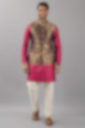 Multi-Colored Brocade Nehru Jacket by Siddhesh Chauhan