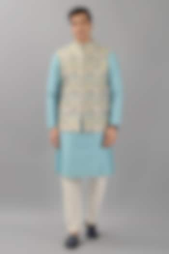 Multi-Colored Brocade Nehru Jacket by Siddhesh Chauhan