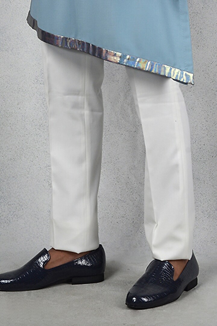 Blue Terry Rayon Nehru Jacket Set by Siddhesh Chauhan at Pernia's Pop Up Shop