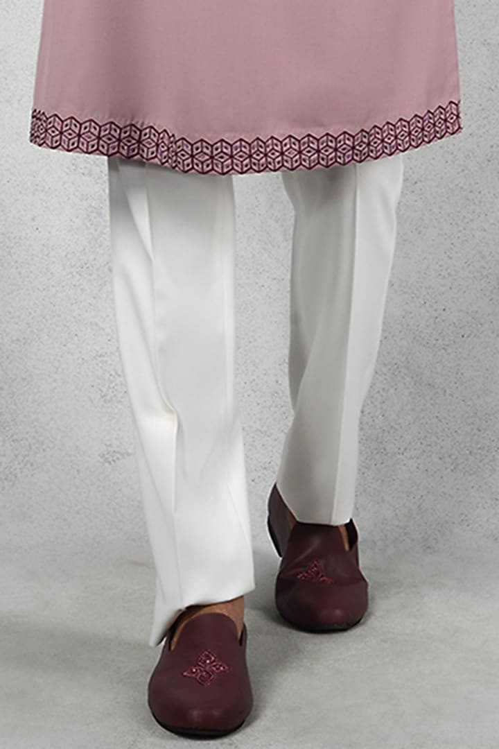 Wine Terry Rayon Embroidered Wedding Indowestern Set by Siddhesh Chauhan at Pernia's Pop Up Shop