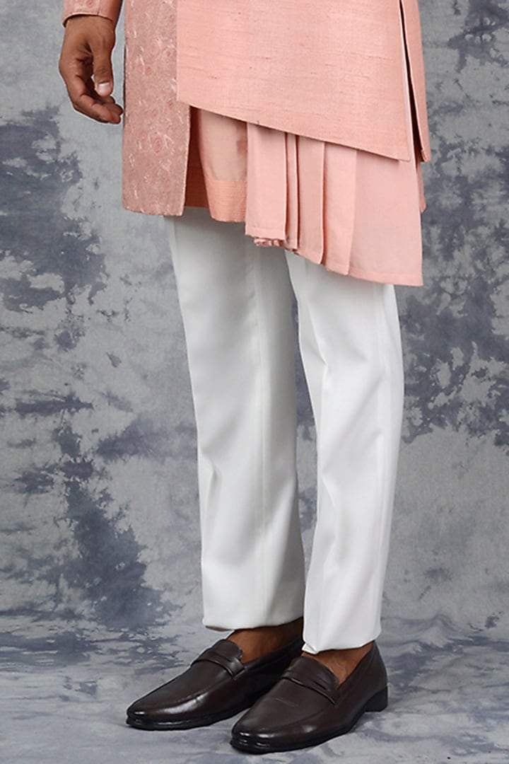 Peach Embroidered Indo Western Set by Siddhesh Chauhan at Pernia's Pop Up Shop
