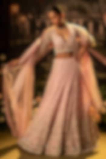 Pink Organza Pearl Embellished Bridal lehenga for 22 Lehenga Set by Siddhartha Daga at Pernia's Pop Up Shop