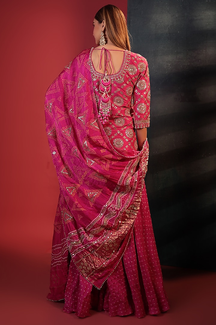 Pink Silk Bridal Sharara Set by Siddhartha Daga at Pernia's Pop Up Shop