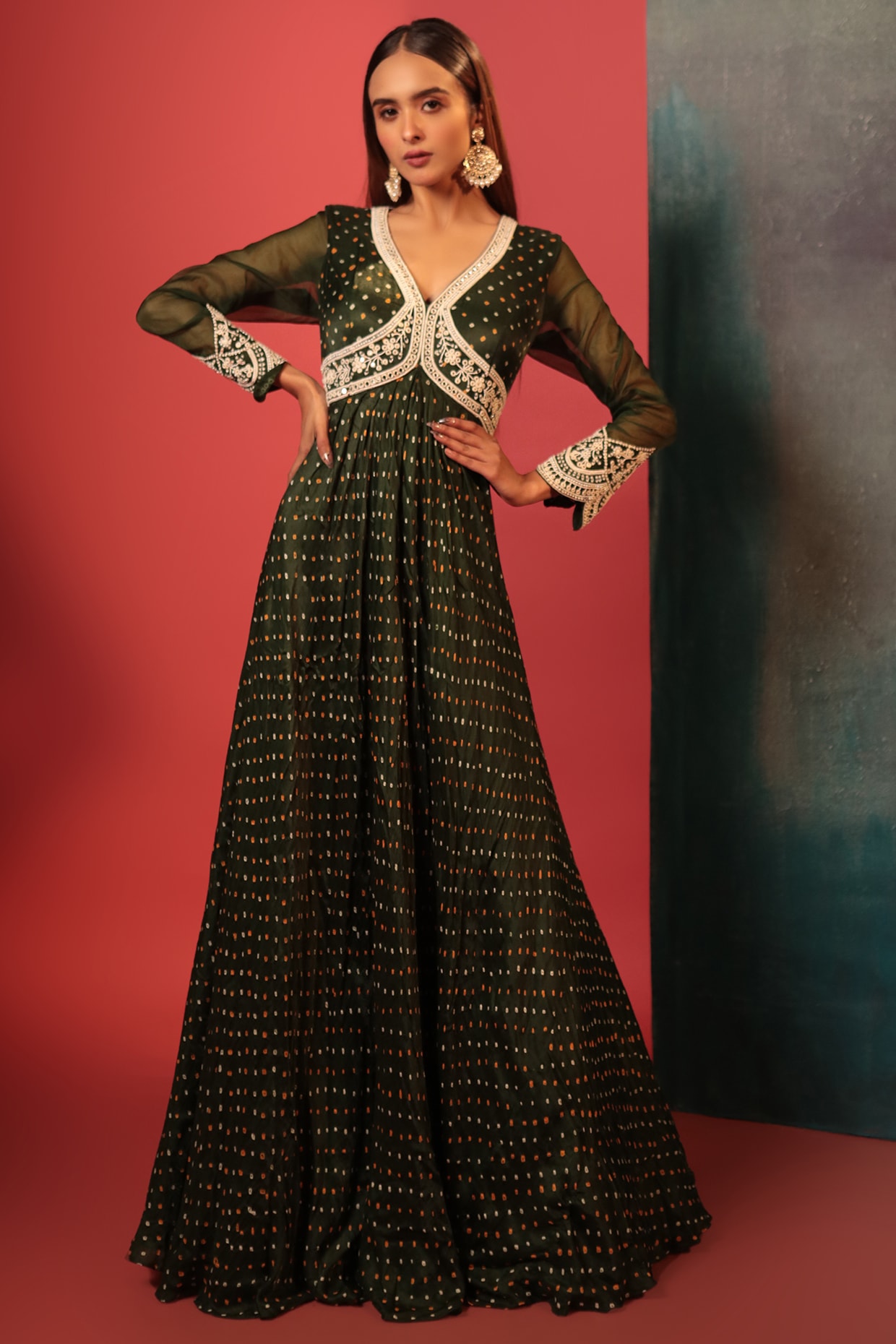 Bandhani Purple Anarkali - Byhand I Indian Ethnic Wear Online I Sustainable  Fashion I Handmade Clothes