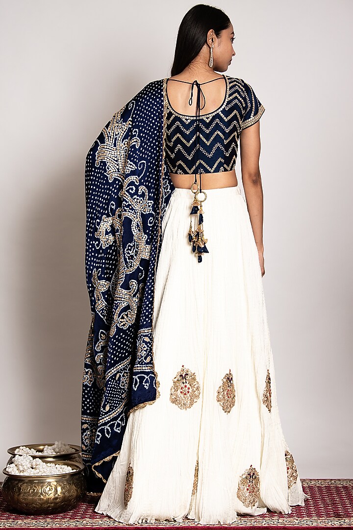 Ivory Silk Wedding Lehenga Set by Siddhartha Daga at Pernia's Pop Up Shop